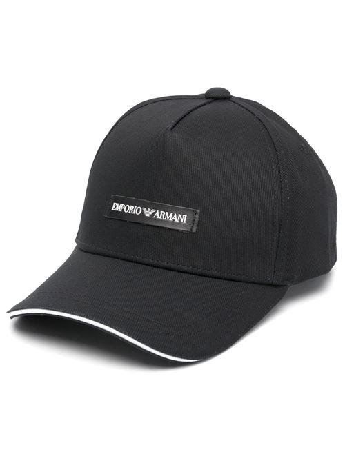Cappello Emporio Armani nero con tesa curva e logo EMPORIO ARMANI | 627921CC99100020